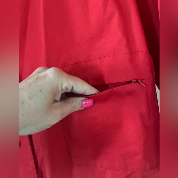 Talbots Petite Red Women's Cotton Jacket with Pinstripe Lining Women’s size L - Picture 4 of 14